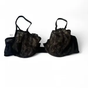 Natori goth Black Lace Bra balconette lingerie size 36 C