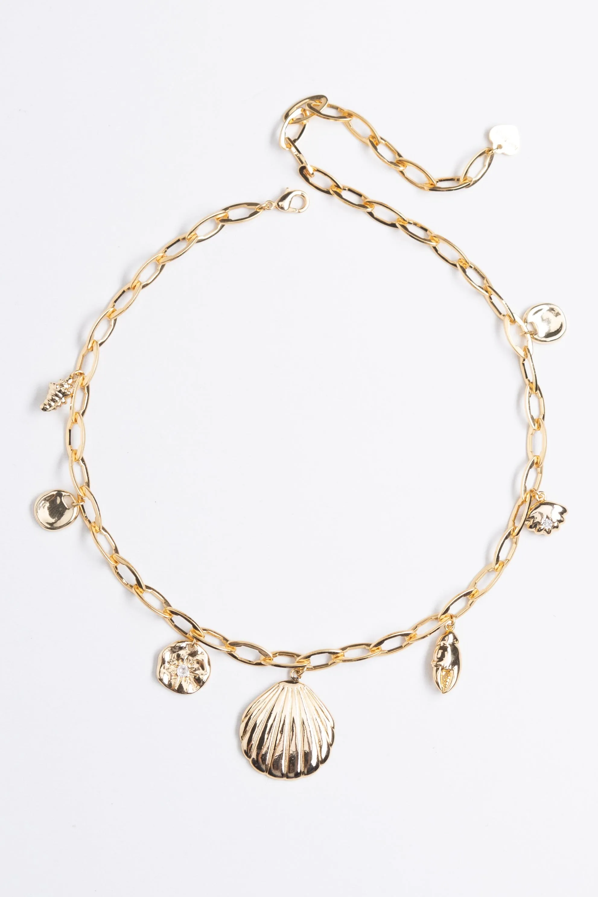Natural Sea Charm Gold Necklace