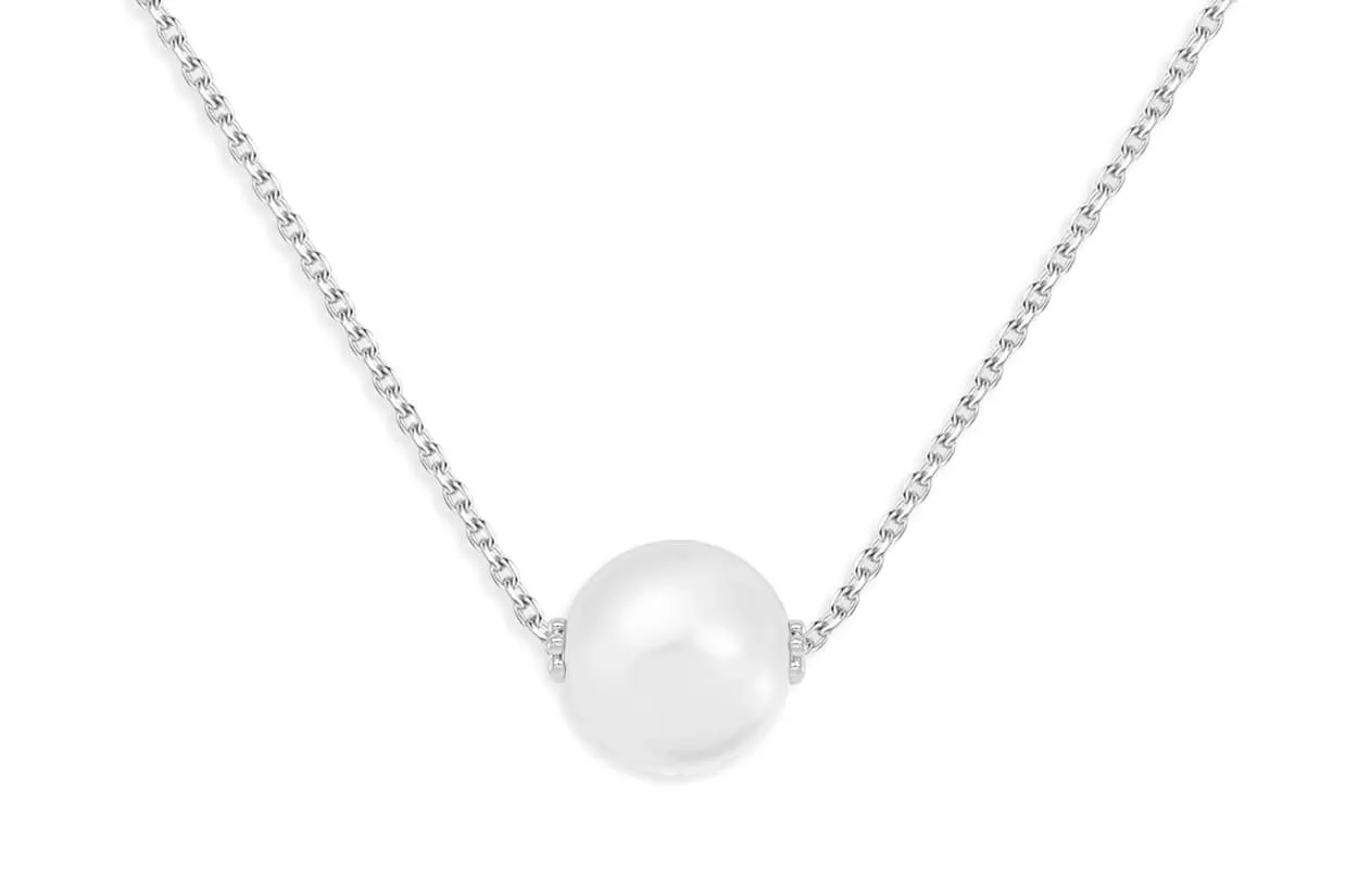 Necklace 14kt Gold Floating South Sea Pearl & Chain