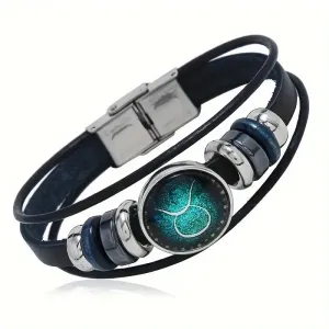 NEW Taurus (April 20 - May 20) Multilayer 12 Constellation PU Leather Bracelet Simple Wristband For Women Men Jewelry Birthday Gift