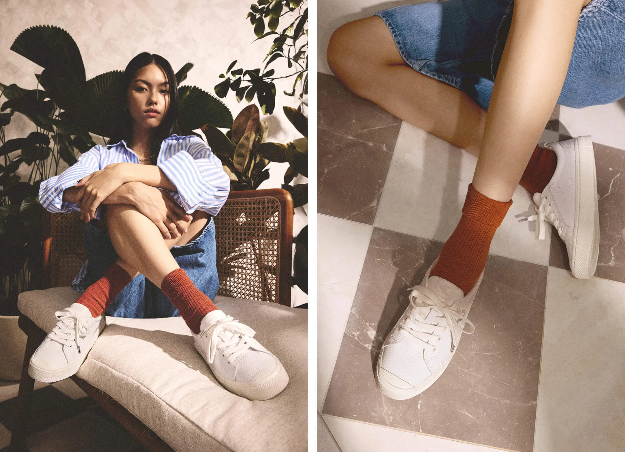 OCA Low Gum White Premium Leather Sneaker Women