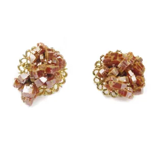 One-Of-A-Kind Raw-Cut Vanadinite Geode Cufflinks