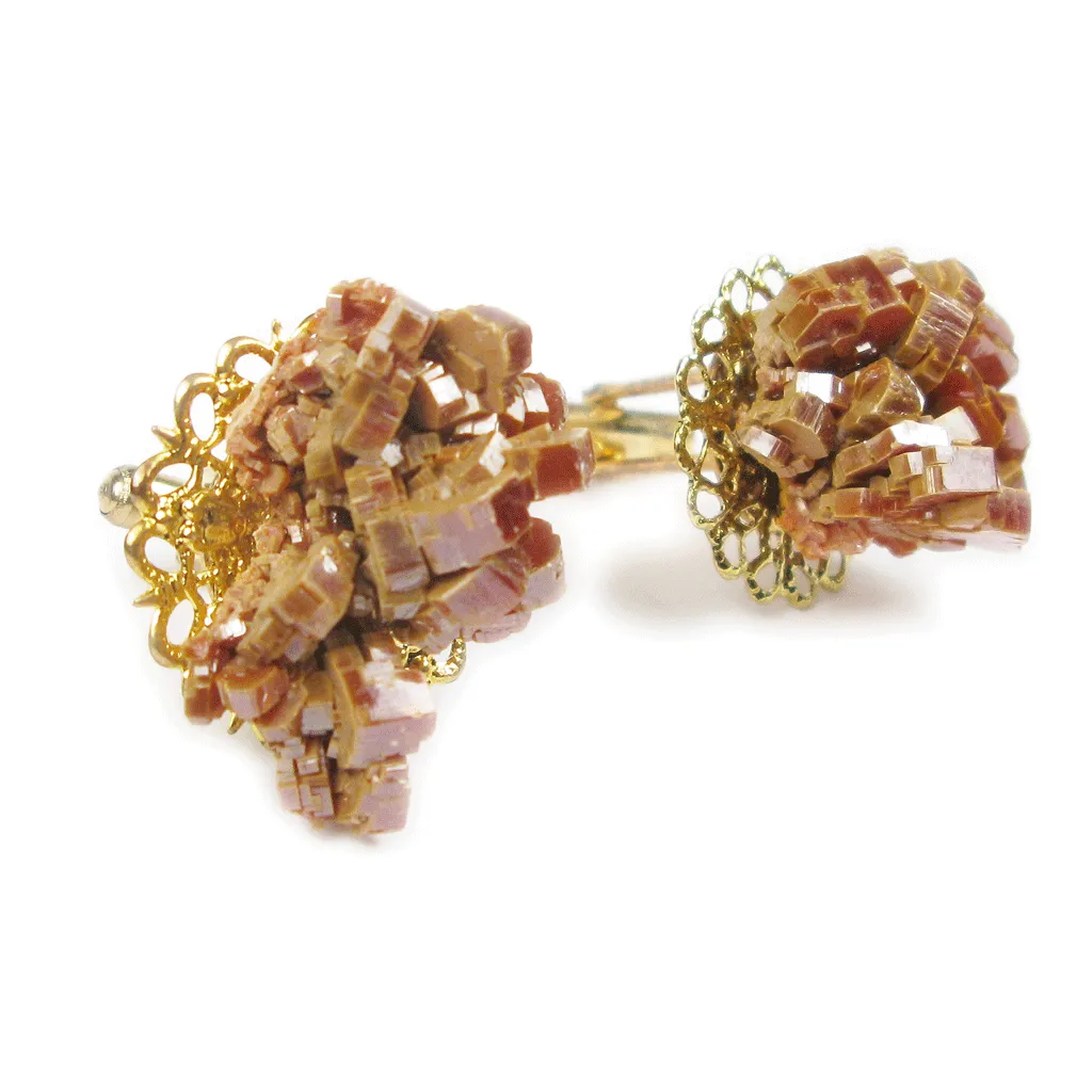 One-Of-A-Kind Raw-Cut Vanadinite Geode Cufflinks