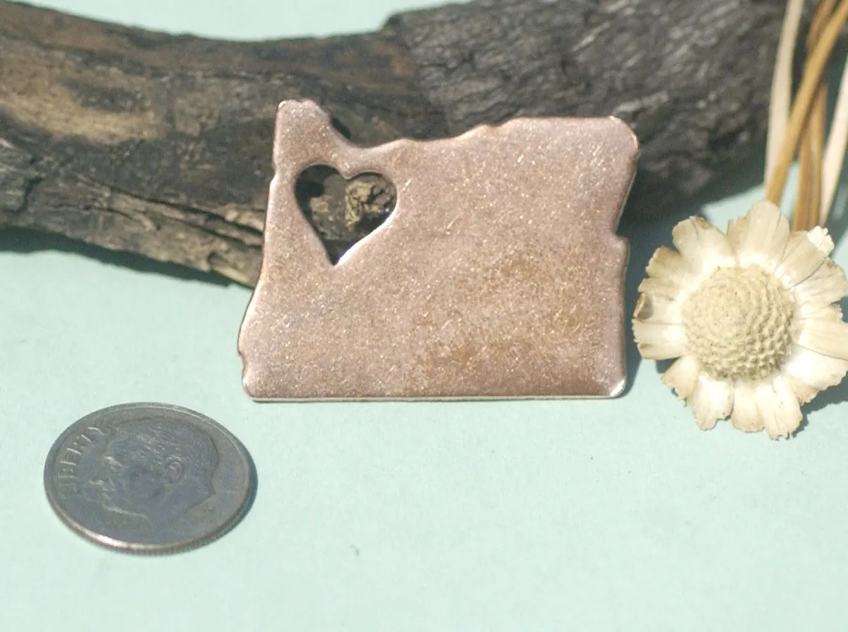 Oregon State Cutout Heart Perfect Blanks for Enameling Metalworking Stamping Texturing Blank Vaiety of Metals - 4 pieces