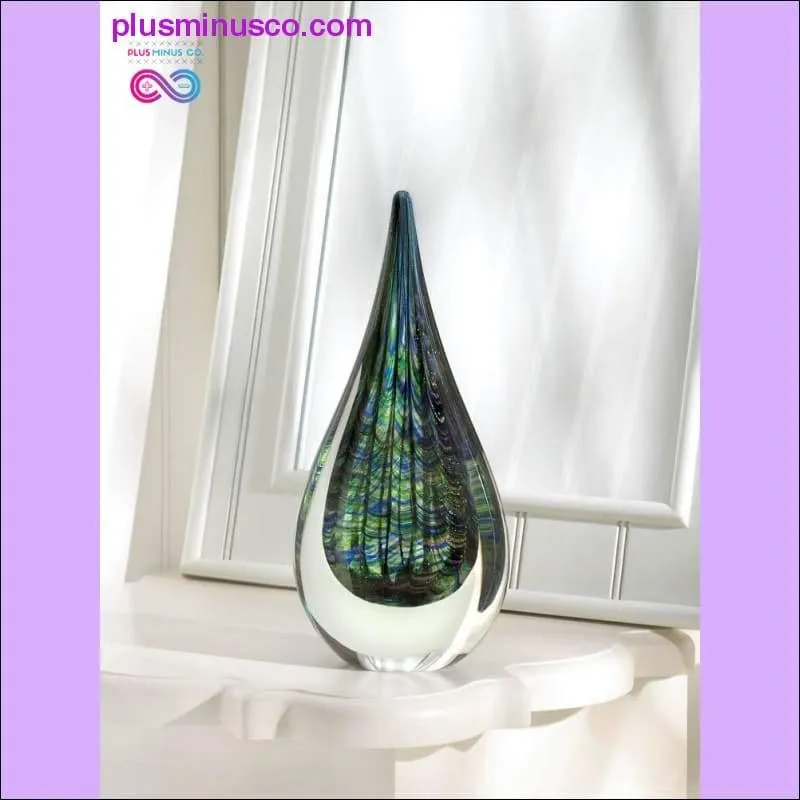 Peacock Inspired Art Glass Sculpture ll Plusminusco.com