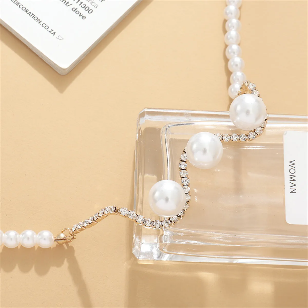 Pearl & Cubic Zirconia 18K Gold-Plated Wave Necklace