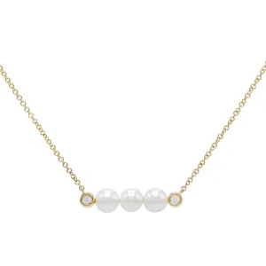 Pearl Bezel Necklace 14K