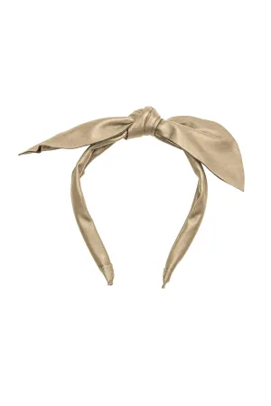 Perfect Leather Pointy Bow Headband - Gold