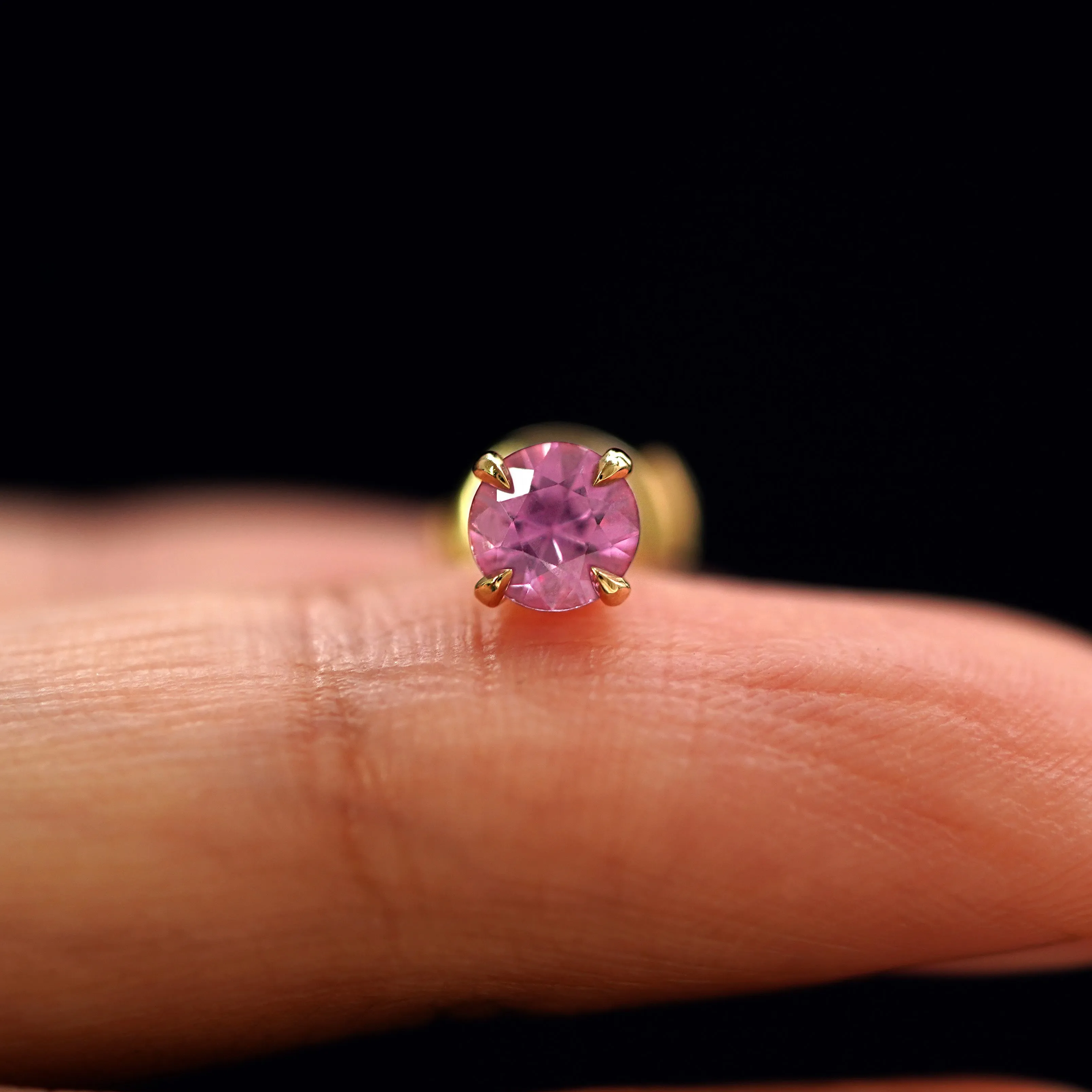 Pink Sapphire Pressure Lock Earring