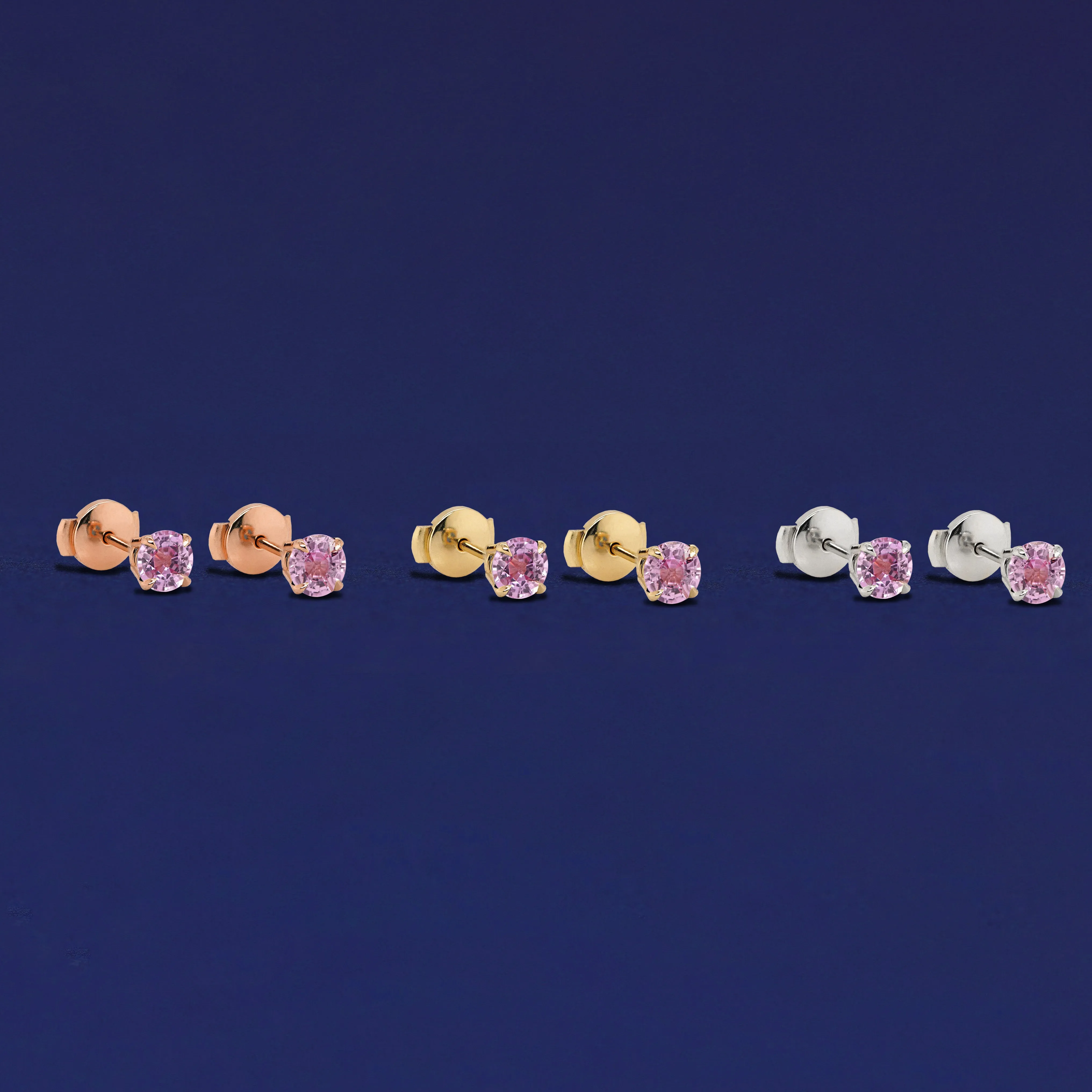 Pink Sapphire Pressure Lock Earring
