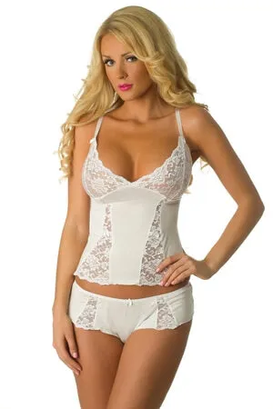 Plus White Desire Cami Set
