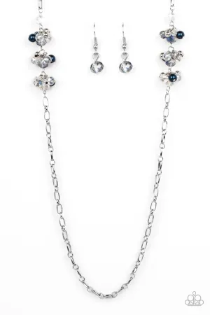 Poshly Parisian - Blue Necklace & Earrings Set