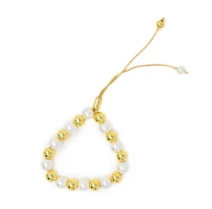 PRE-ORDER Adjustable Gold   Pearl Beaded Bracelet shipping apx 2/19