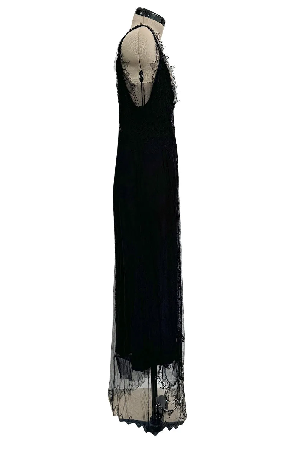 Prettiest Fall 2006 Christian Dior by John Galliano Black Silk & Net Dress w Beaded Detail