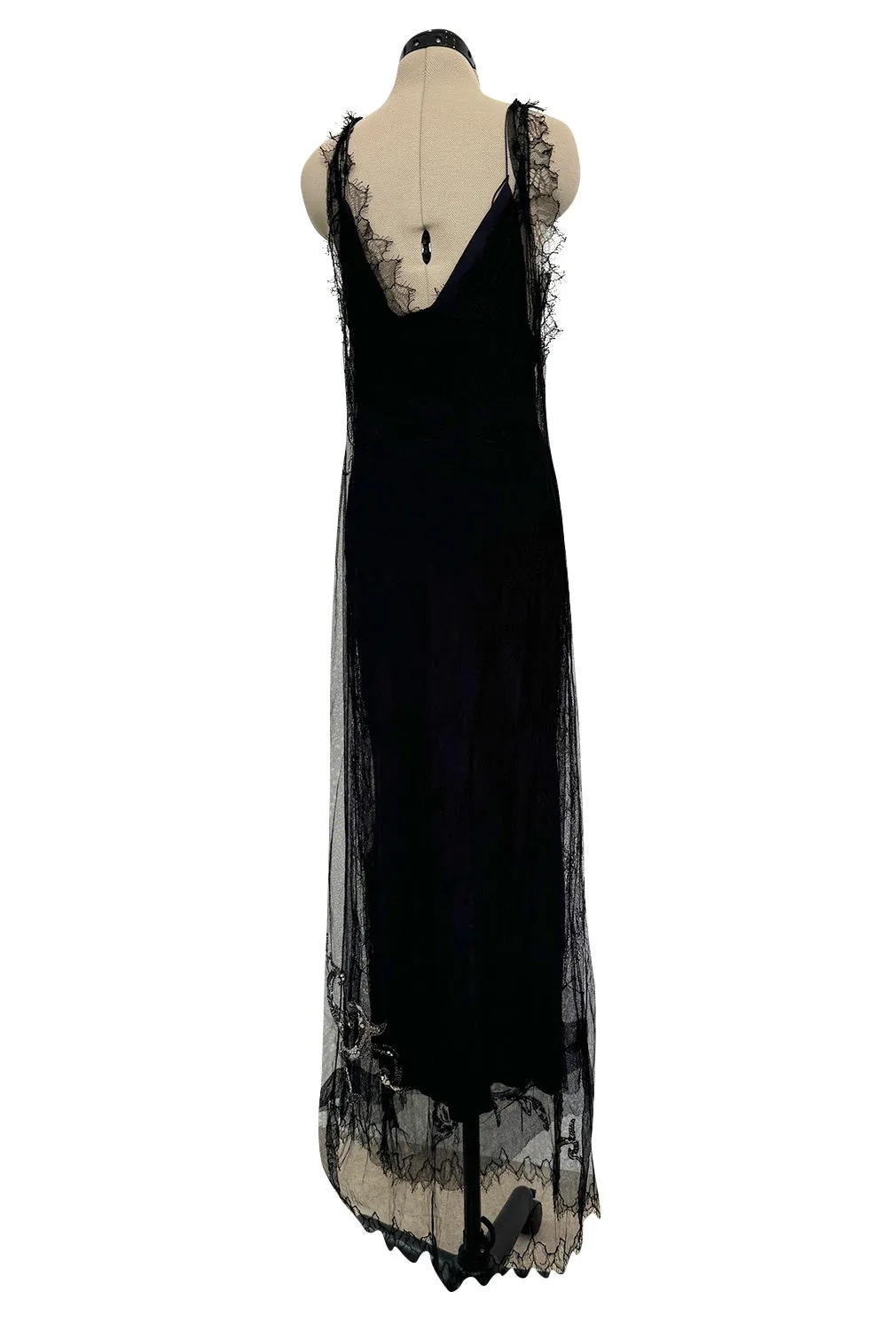 Prettiest Fall 2006 Christian Dior by John Galliano Black Silk & Net Dress w Beaded Detail