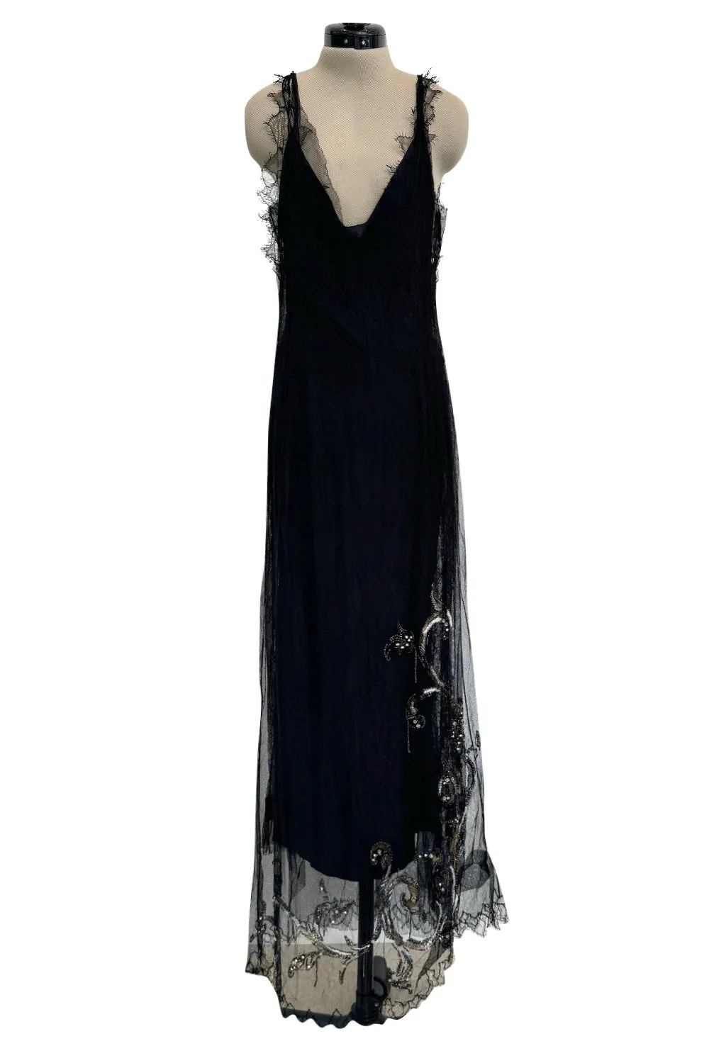 Prettiest Fall 2006 Christian Dior by John Galliano Black Silk & Net Dress w Beaded Detail