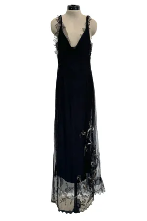 Prettiest Fall 2006 Christian Dior by John Galliano Black Silk & Net Dress w Beaded Detail