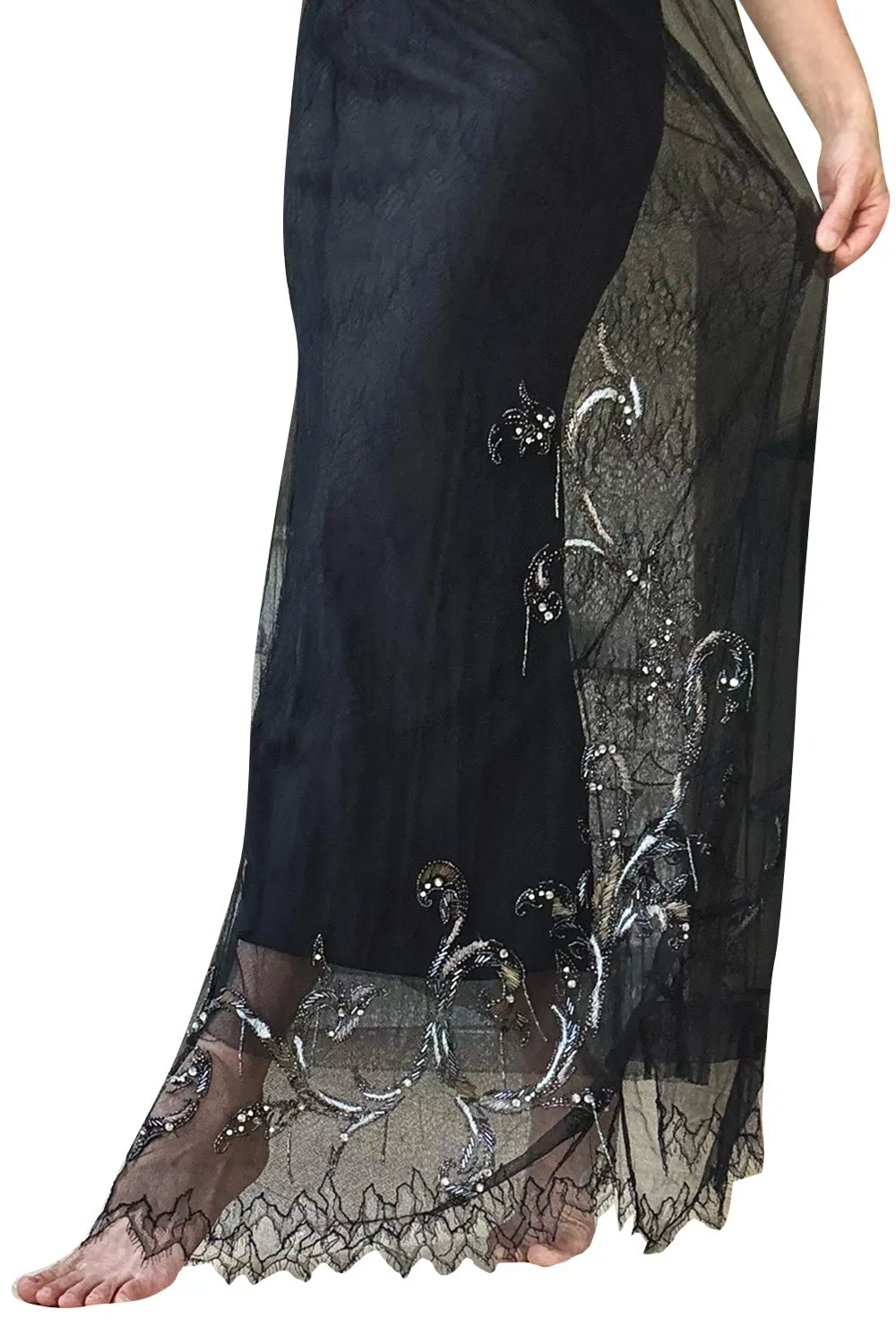 Prettiest Fall 2006 Christian Dior by John Galliano Black Silk & Net Dress w Beaded Detail