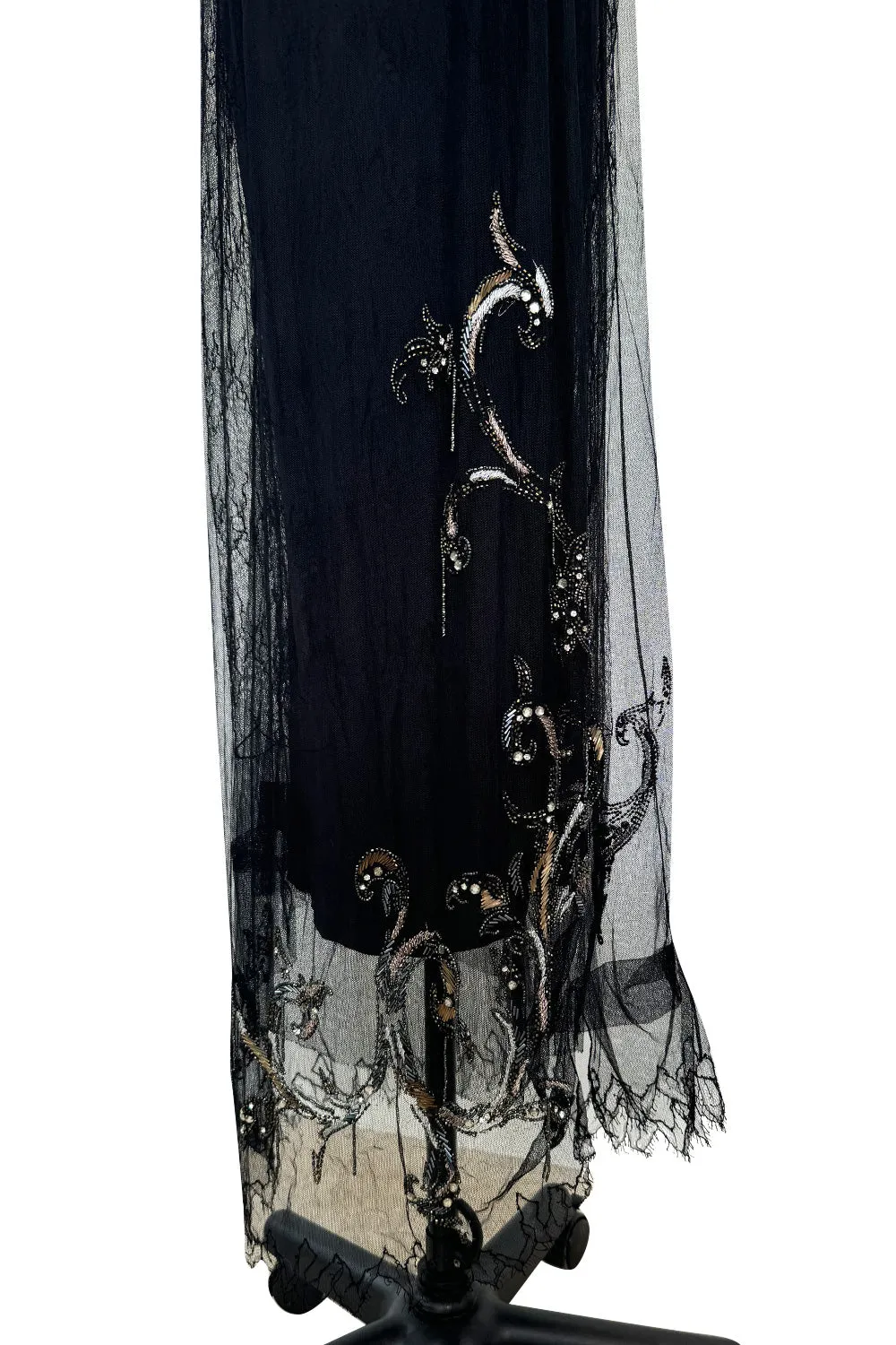 Prettiest Fall 2006 Christian Dior by John Galliano Black Silk & Net Dress w Beaded Detail
