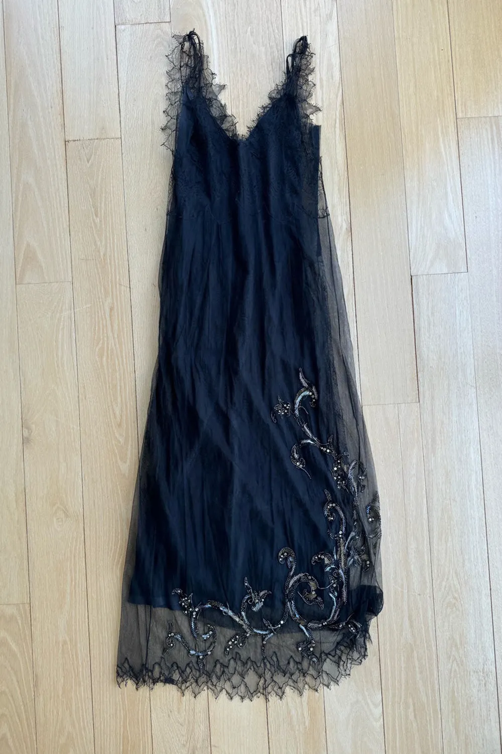 Prettiest Fall 2006 Christian Dior by John Galliano Black Silk & Net Dress w Beaded Detail