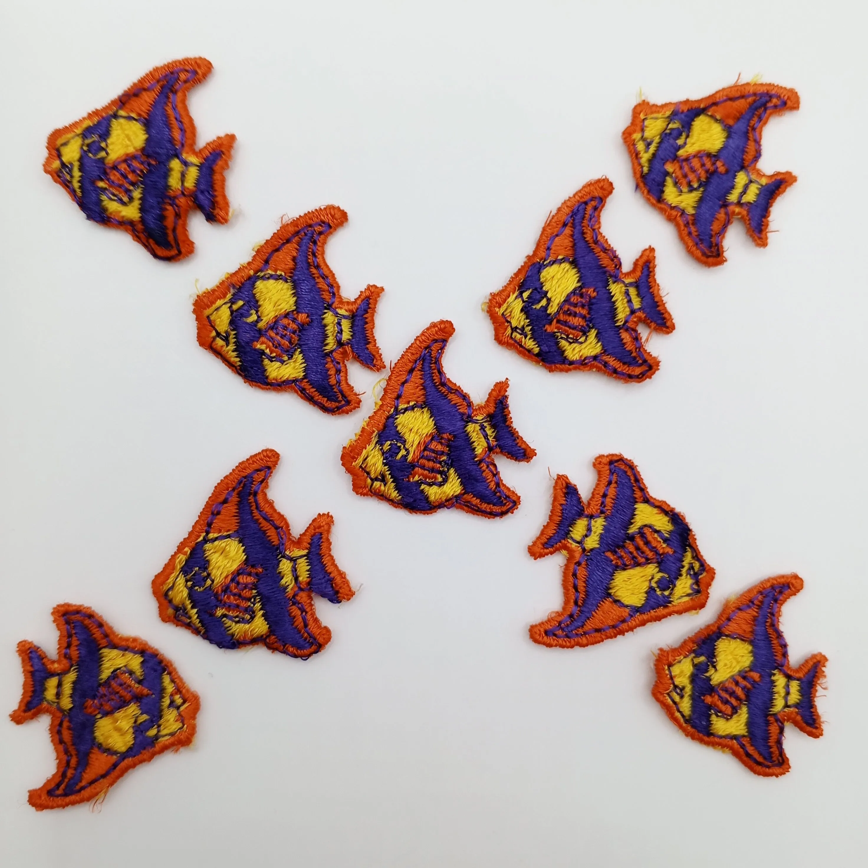 Purple orange yellow fish Patches sewing appliqué #461