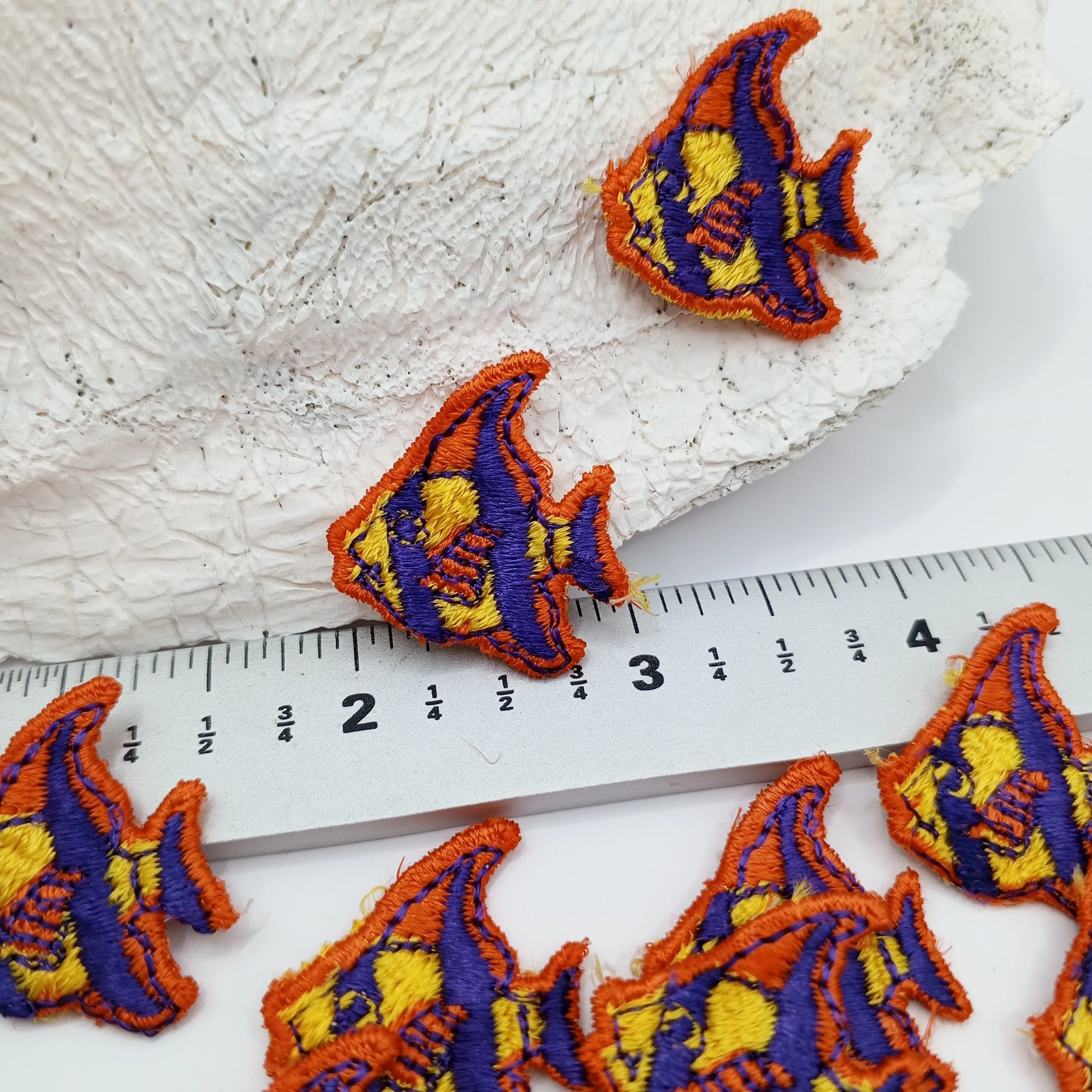 Purple orange yellow fish Patches sewing appliqué #461