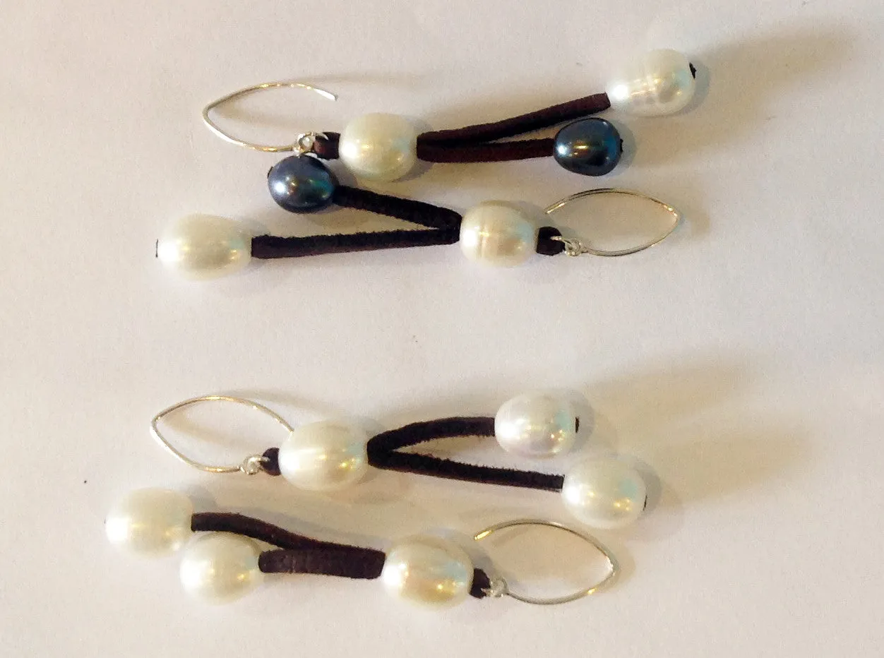 "Three's Company" Freshwater Pearl Earrings