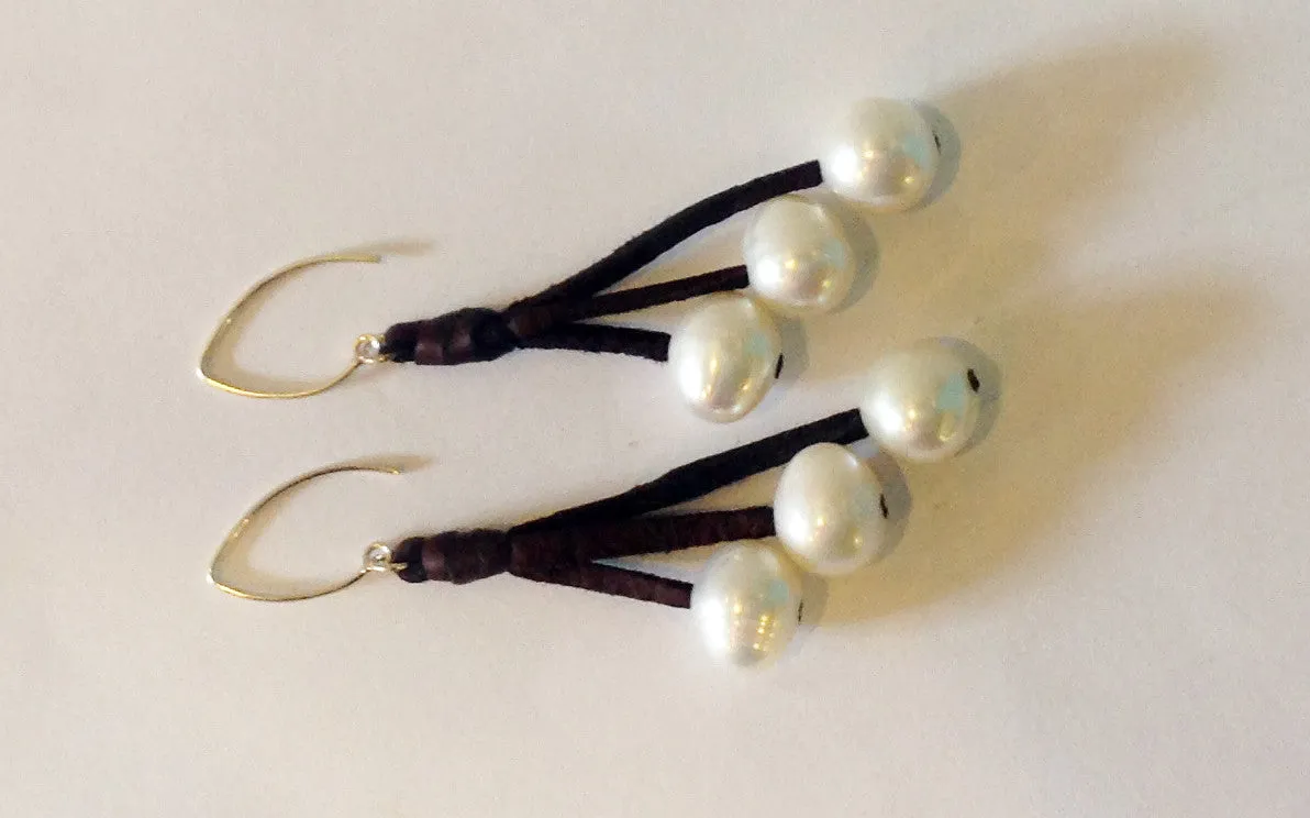 "Three's Company" Freshwater Pearl Earrings