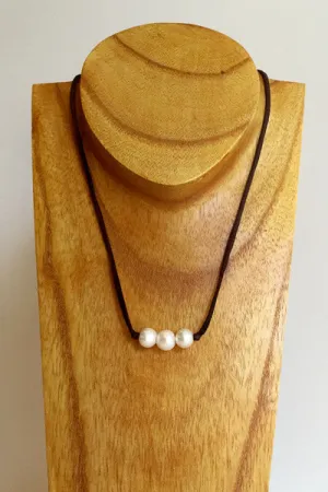 "Triple Scoop Knot" Freshwater Pearl Necklace