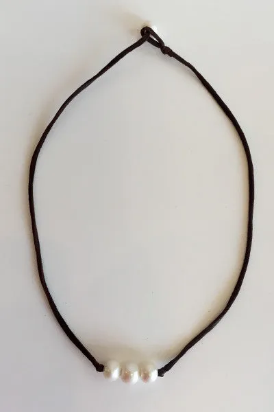 "Triple Scoop Knot" Freshwater Pearl Necklace