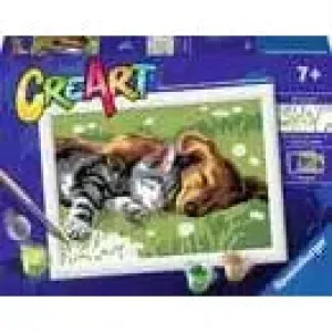Ravensburger CreArt Paint by Numbers- Sleeping Cats & Dogs