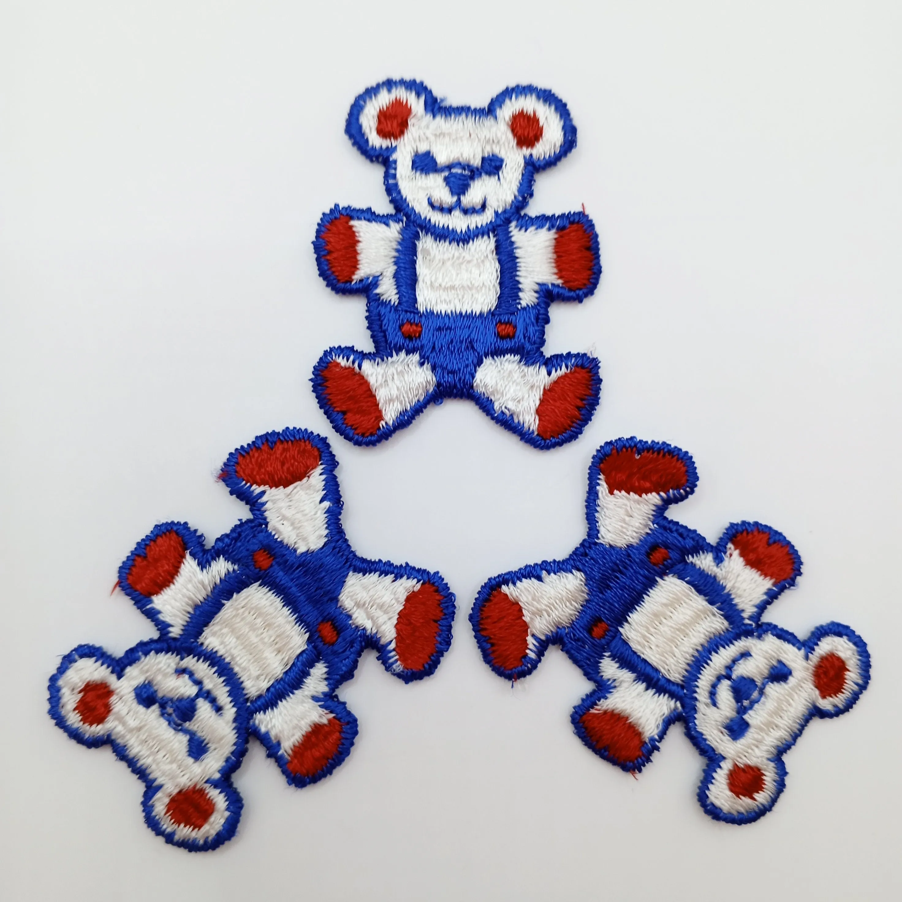 Red Blue white Teddy bear Toy appliques sewing patches #467