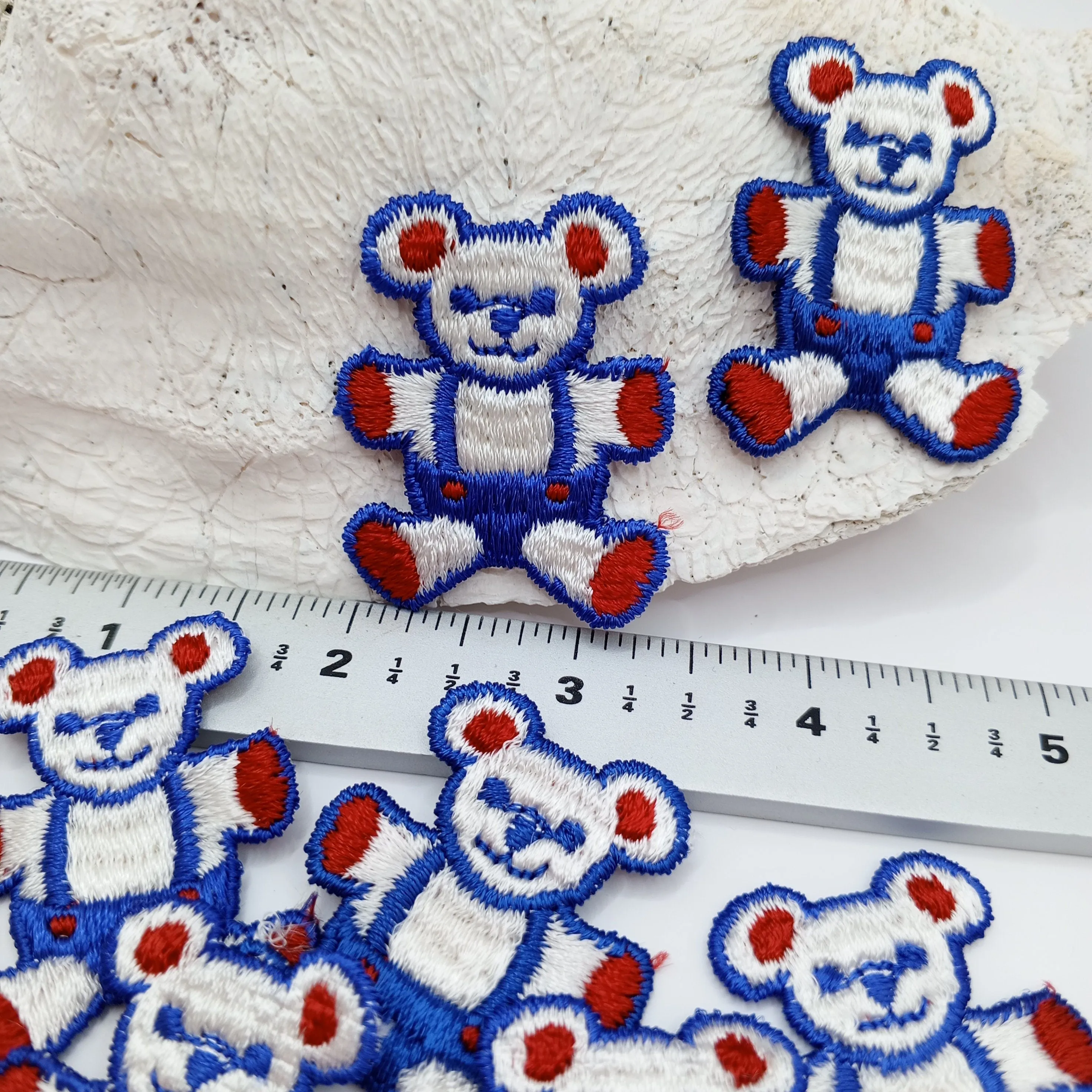 Red Blue white Teddy bear Toy appliques sewing patches #467