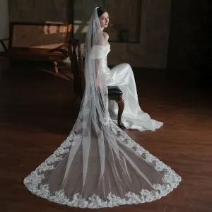 Roycebridal Vintage Lace Long Mantilla Veil Viniodress V860