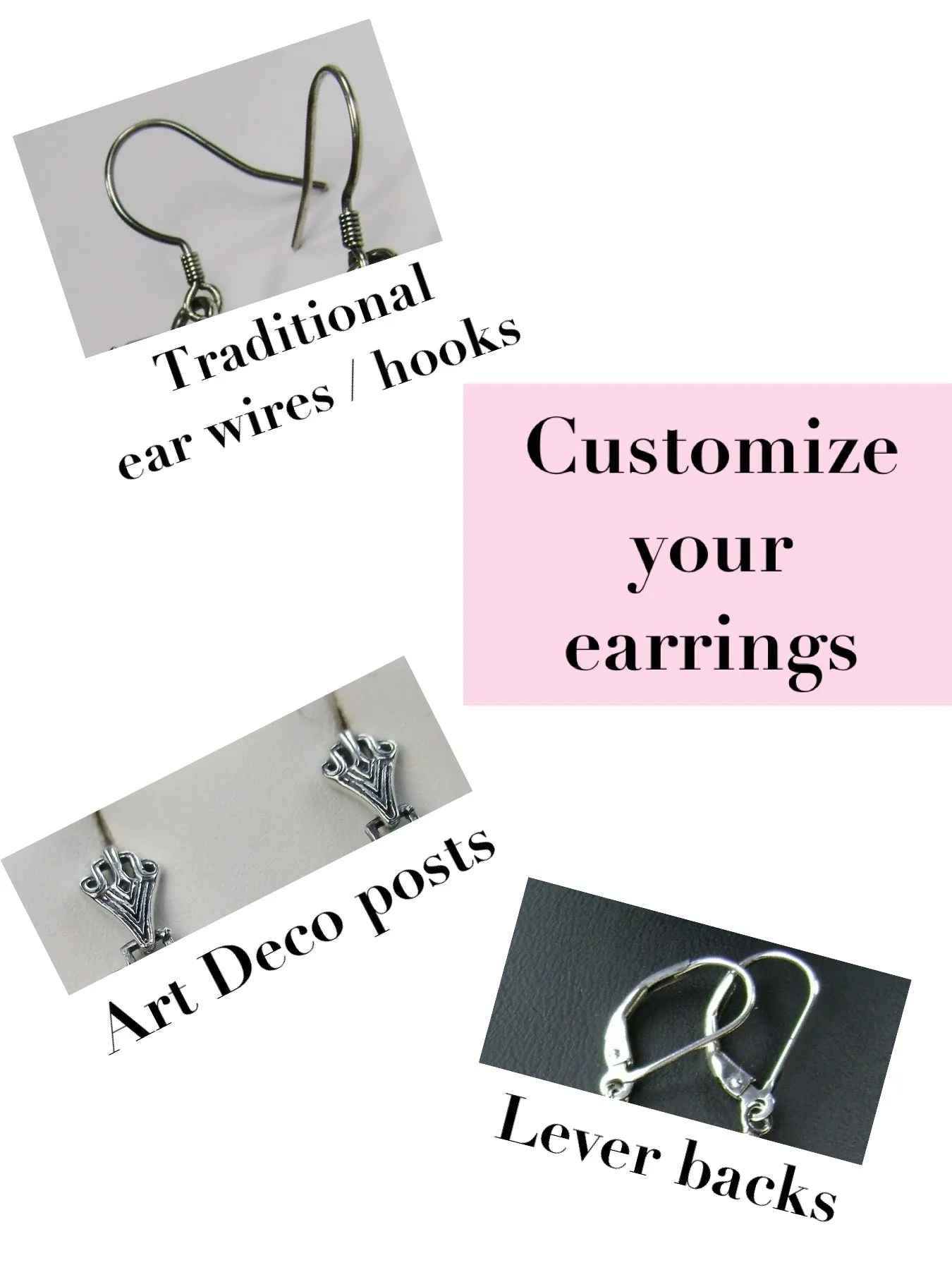 Ruby Earrings Sterling Silver Art Deco 1920's Revival Jewelry #E64