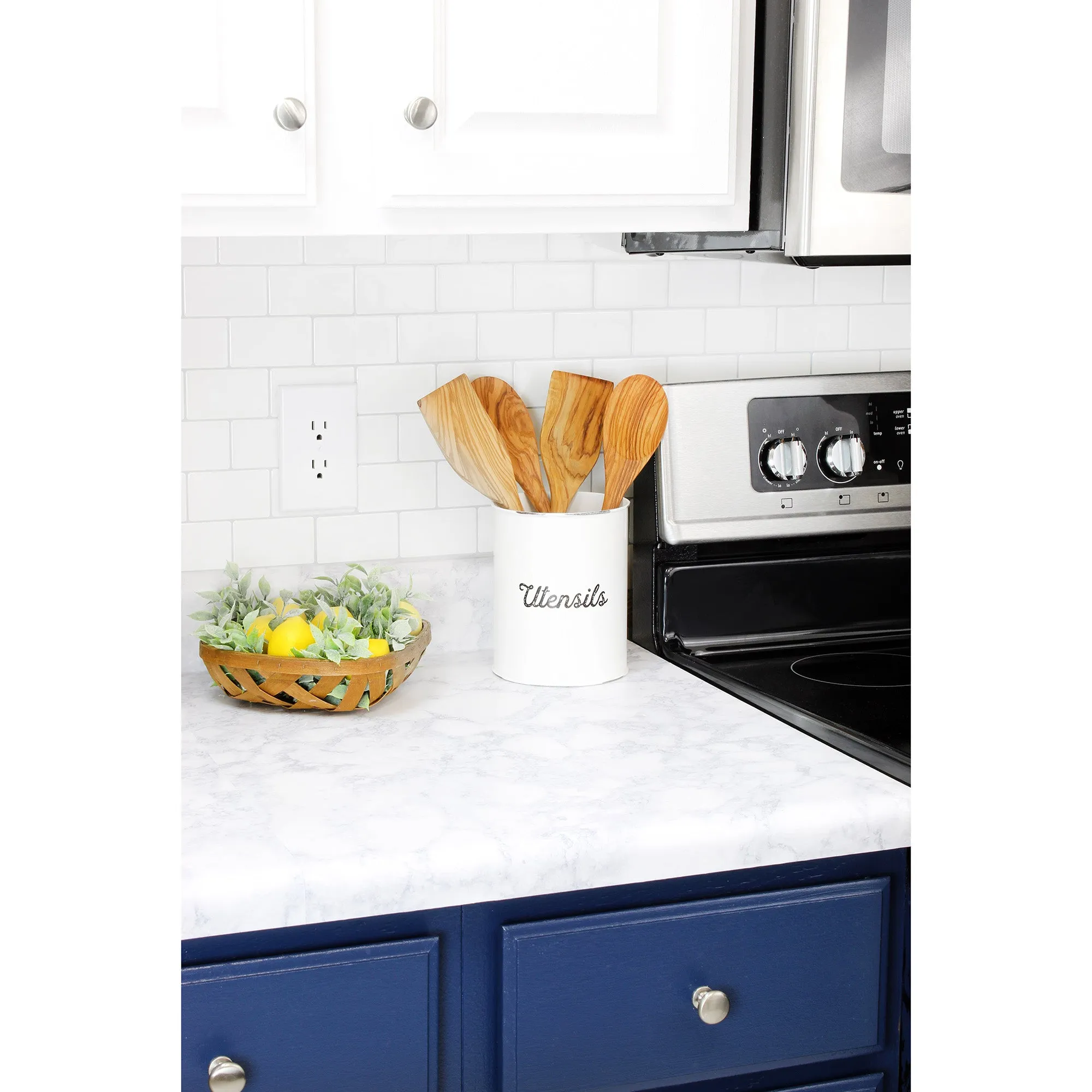 Rustic White Utensil Holder (Case of 24)