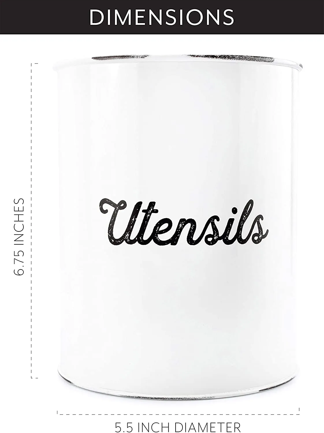 Rustic White Utensil Holder (Case of 24)
