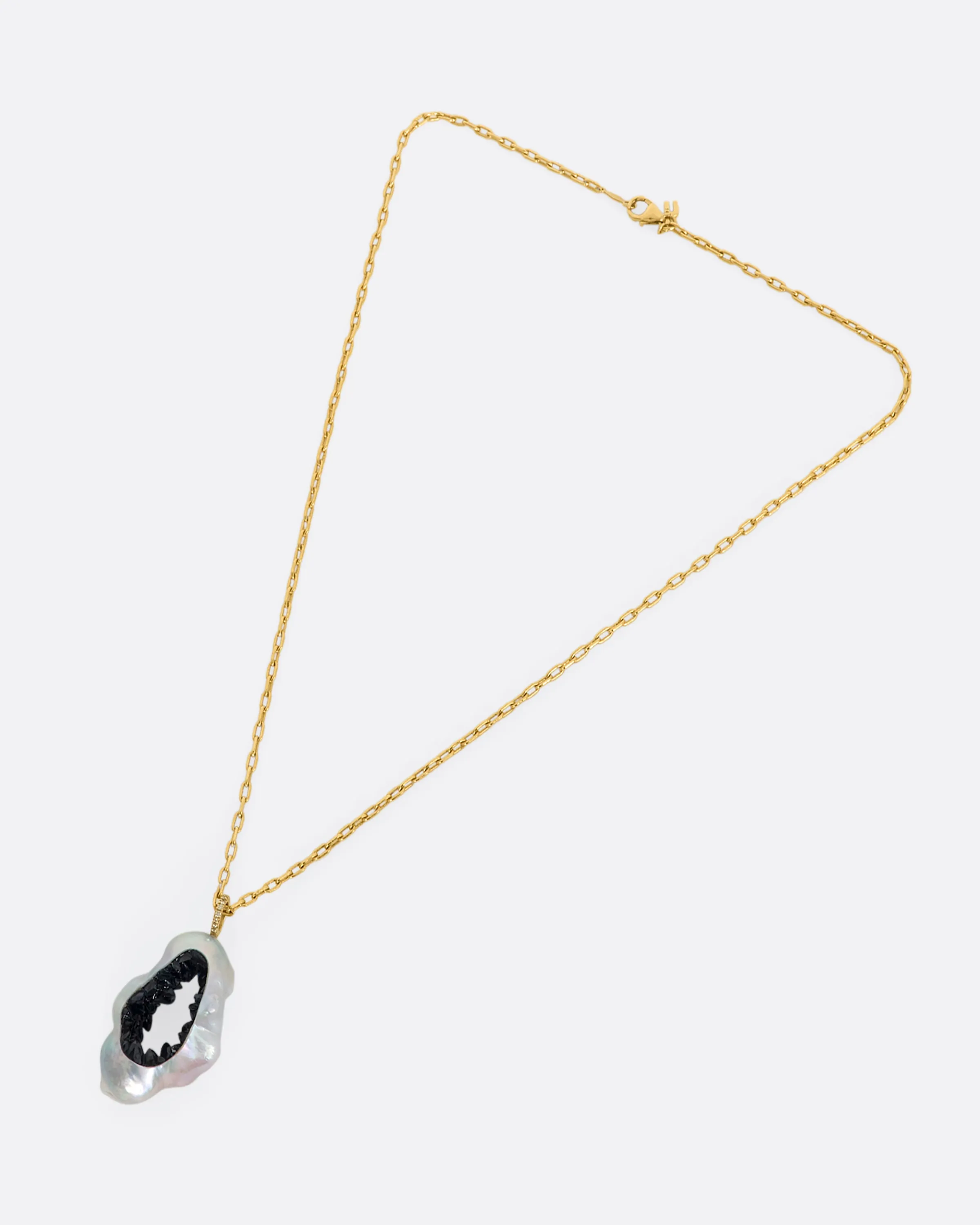 Sapphire and Pearl Pendant Necklace