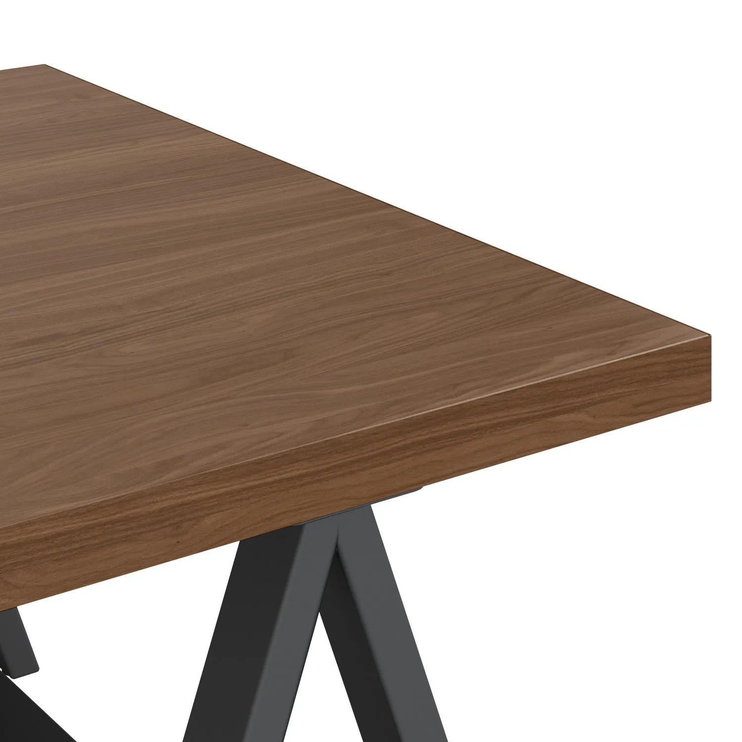 Sawhorse Solid Walnut Veneer and Metal Coffee Table