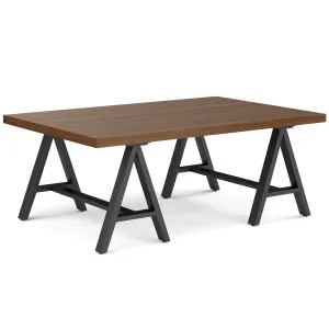 Sawhorse Solid Walnut Veneer and Metal Coffee Table