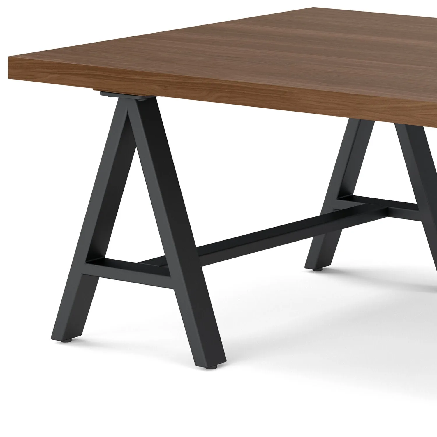 Sawhorse Solid Walnut Veneer and Metal Coffee Table