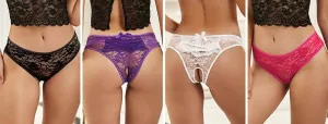 Scandals Lace Crotchless Floral Panties