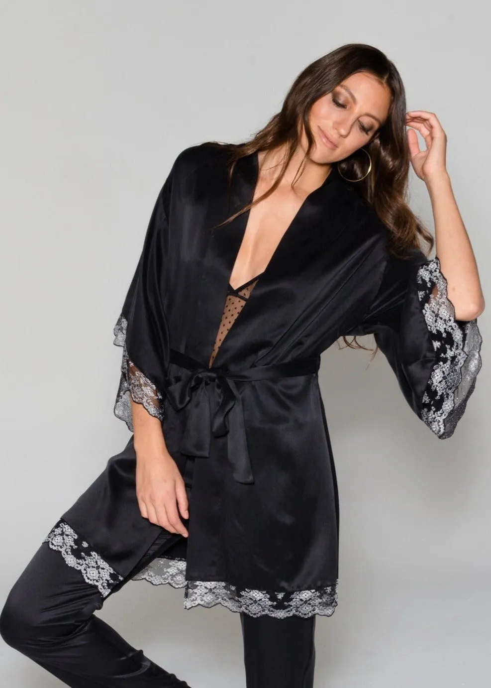 SCARLETT Robe in Black Silk