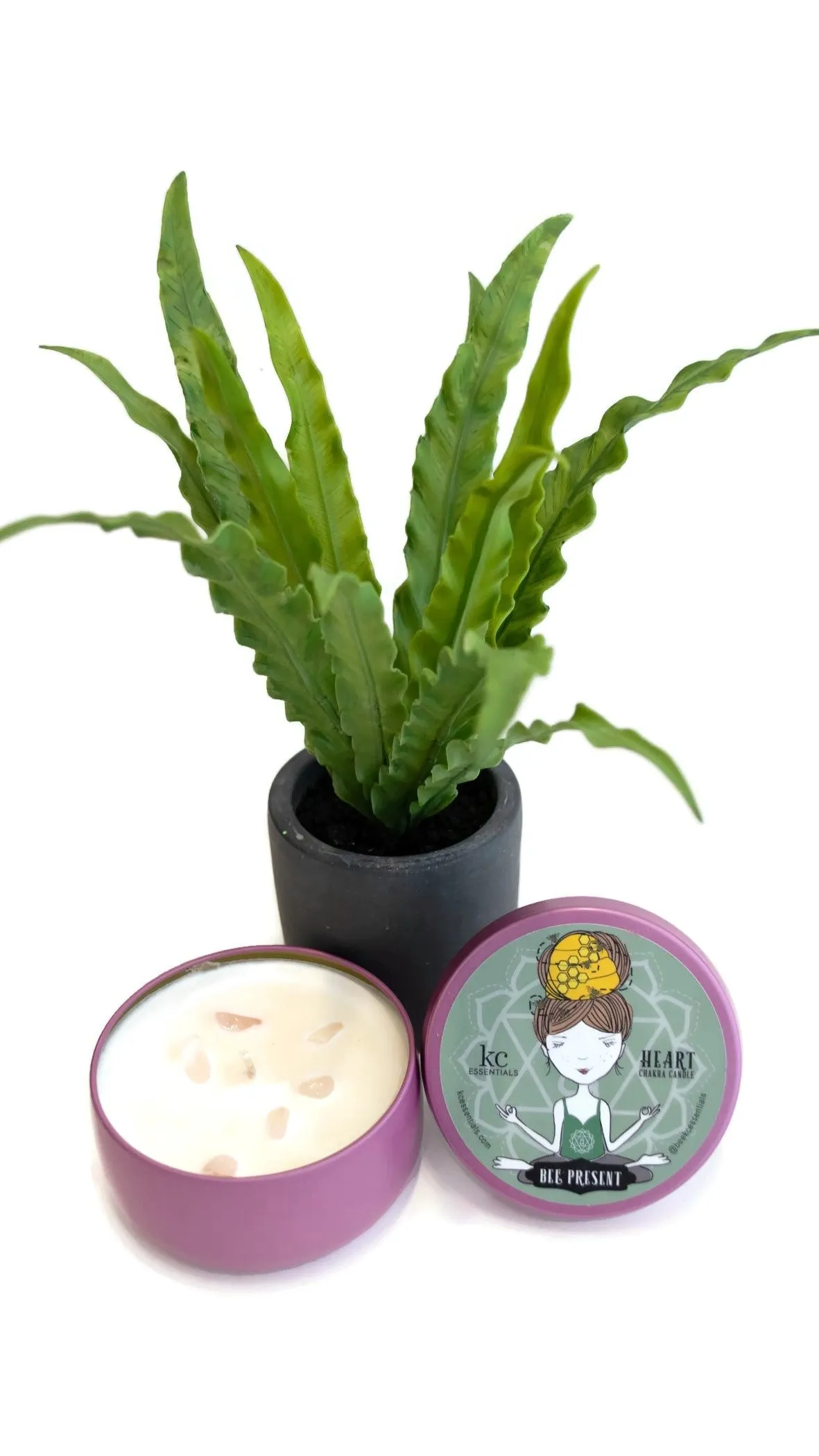 Scented Heart Chakra Candle in Lidded Tin