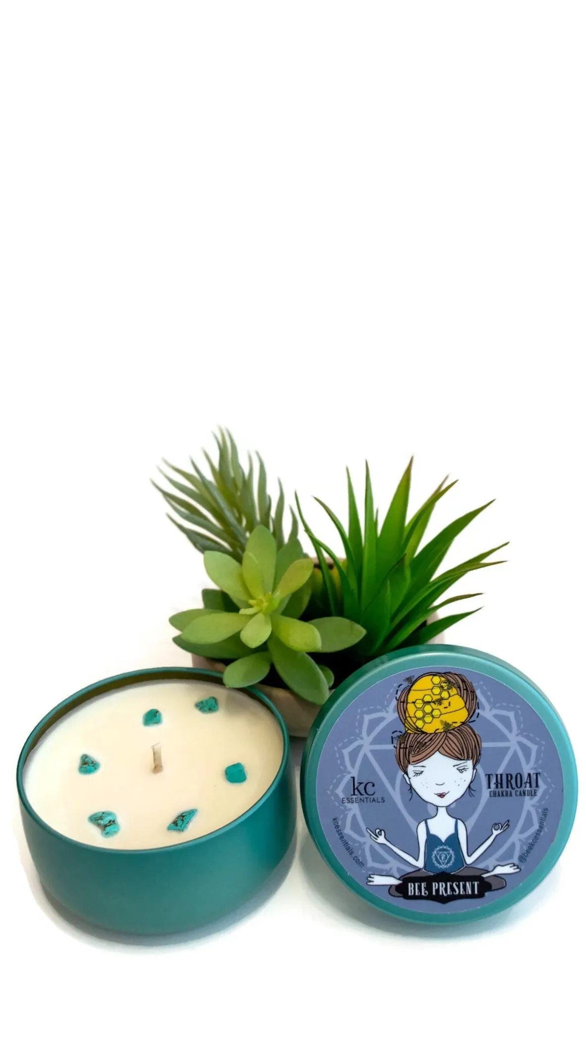 Scented Throat Chakra Candle In Lidded Tin