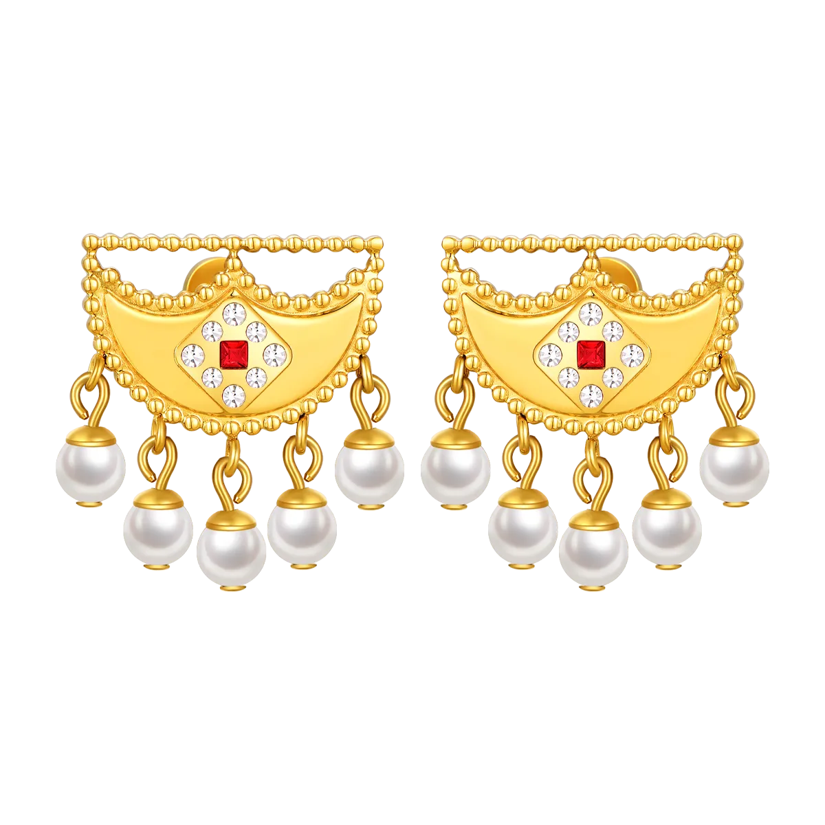 Shnaf / Earrings Pearl Gold