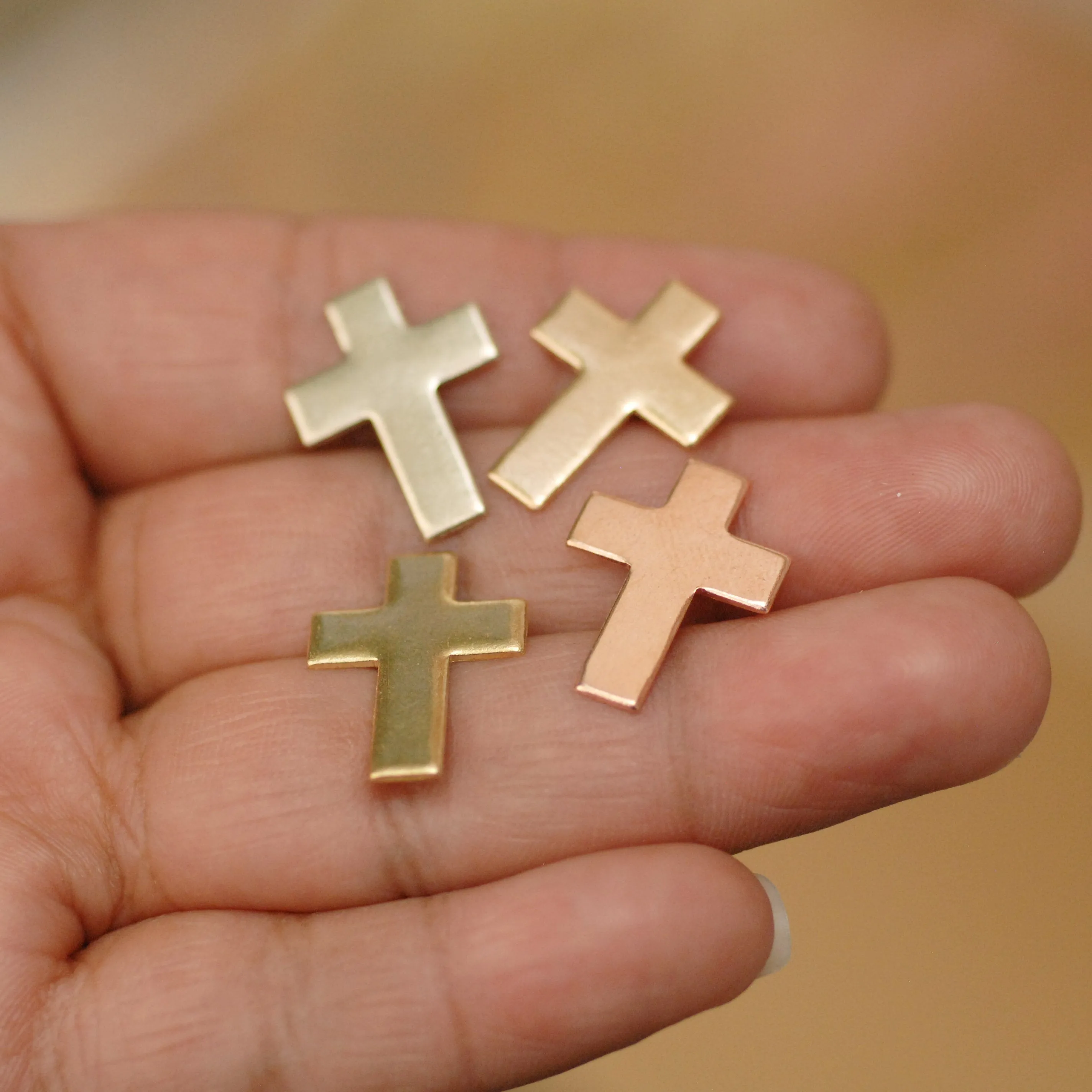 Simple Cross Shape metal blanks 18mm x 14mm for making jewelry, pendants and earrings