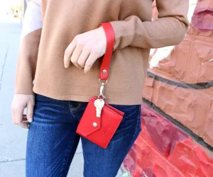 Simple Genuine Leather Red Mini Wallet