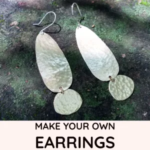 Simple Hammered Long Teardrop Earring Kit