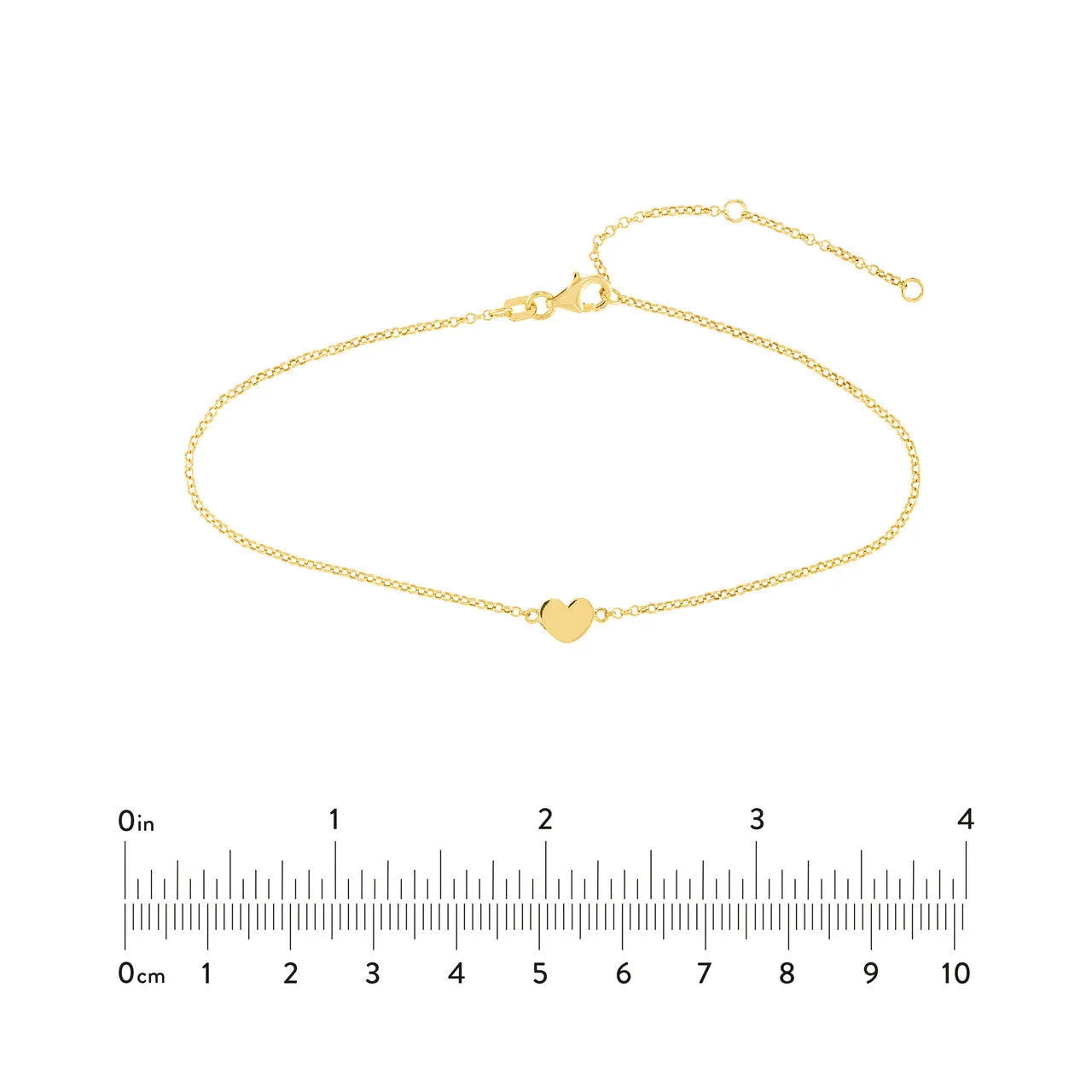 Simple Mini Heart On Rolo Anklet